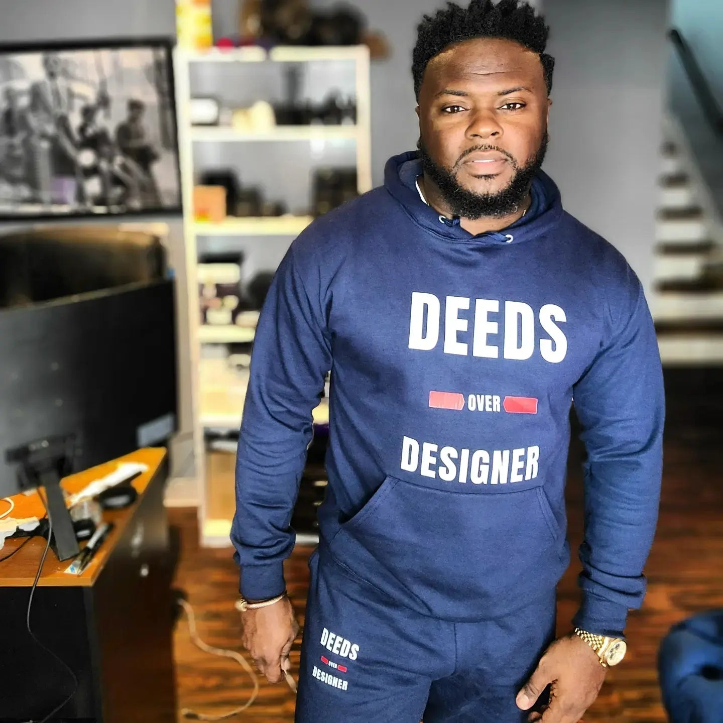 Deeds Over Designer Hoodie Set