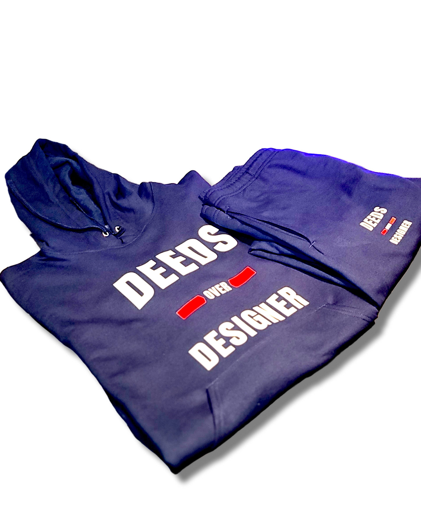 Deeds Over Designer Hoodie Set