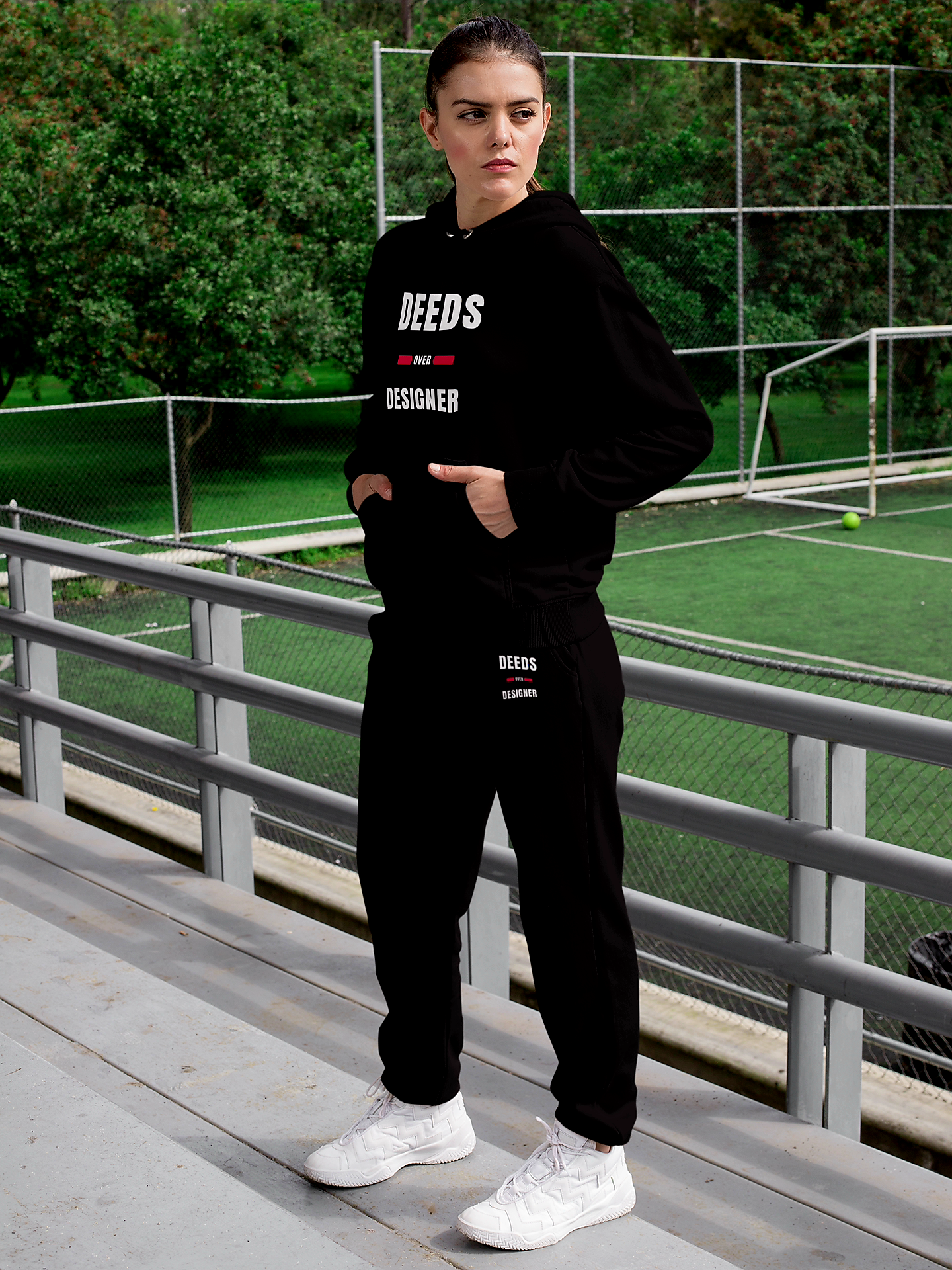 Deeds Over Designer Hoodie Set